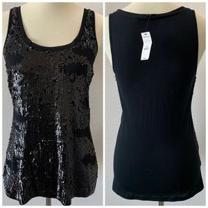 Express Black Sequin Tank Top NWT Size Small